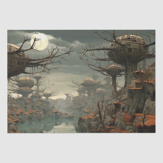 Papel De Seda Sereno de Surrealismo Artístico (Anverso)