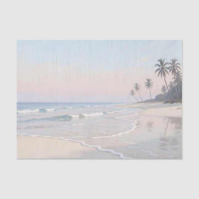 Papel De Seda Sereno paraíso de playa tropical (Anverso)