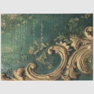 Papel De Seda Serie 5 de Diseño Romántico Antiguo de Esmeralda y