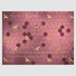 Papel De Seda Serie Burgundy Bee Diseño Dos