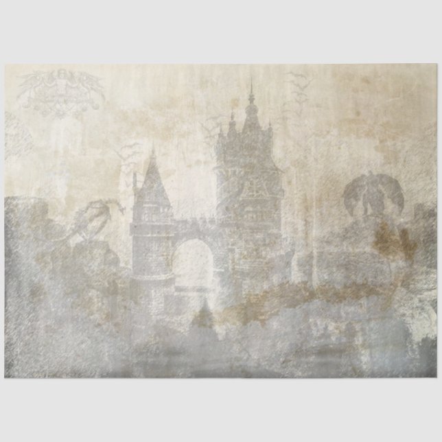 Papel De Seda Serie Castillo Gótico Diseño 4 (Anverso)