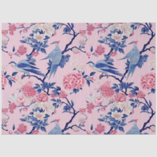 Papel De Seda Serie Chinoserie rosa y azul Diseño 1