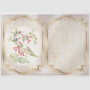 Papel De Seda Serie Colibríes Diseño 3