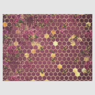 Papel De Seda Serie de abejas de Borgoña Diseño Uno