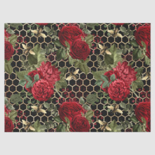 Papel De Seda Serie de abejas de rosa roja Diseño 46