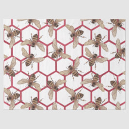 Papel De Seda Serie de abejas de rosa roja Diseño 50