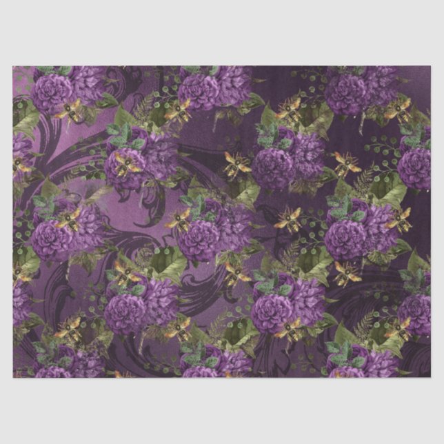 Papel De Seda Serie de Abejas Moradas Diseño 14 (Anverso)
