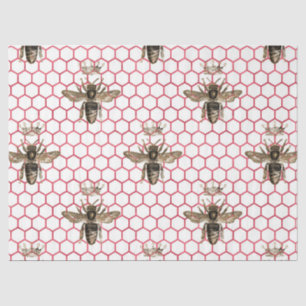 Papel De Seda Serie de abejas Rosa Roja Diseño 34
