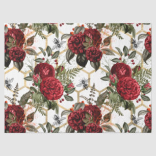 Papel De Seda Serie de abejas Rosa Roja Diseño 62