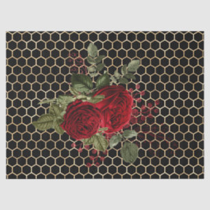 Papel De Seda Serie de abejas Rosa Roja Diseño 68