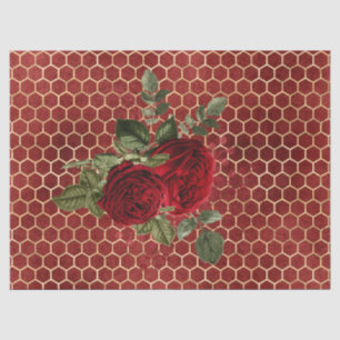 Papel De Seda Serie de abejas Rosa Roja Diseño 69