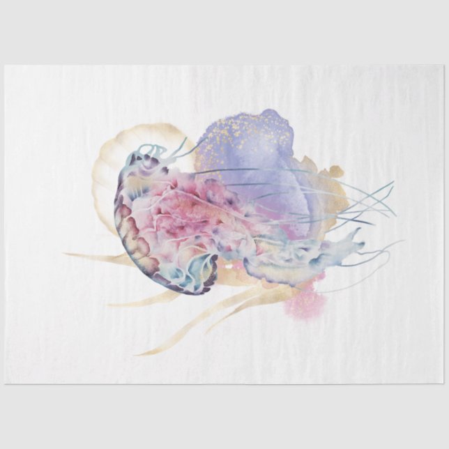 Papel De Seda Serie de Acuarela Subacuática Diseño 1 (Anverso)