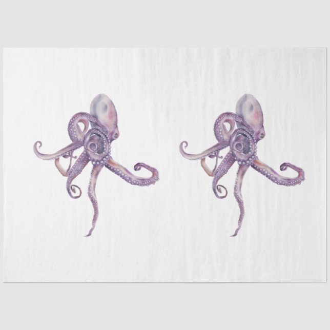 Papel De Seda Serie de Acuarela Subacuática Diseño 24 (Anverso)