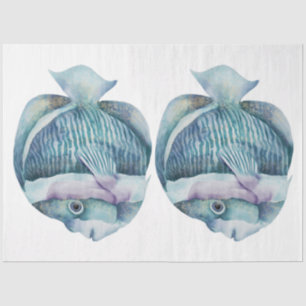 Papel De Seda Serie de Acuarela Subacuática Diseño 28