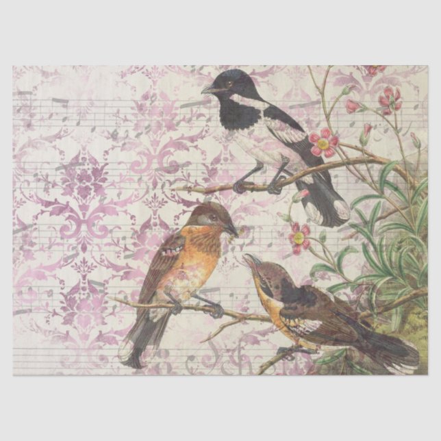 Papel De Seda Serie de Aves Efímeras Diseño Diecisiete (Anverso)