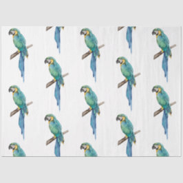 Papel De Seda Serie de Aves Tropicales : Diseño de Macao Azul 2