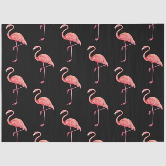 Papel De Seda Serie de Aves Tropicales : Diseño Flamingo 3 (Anverso)