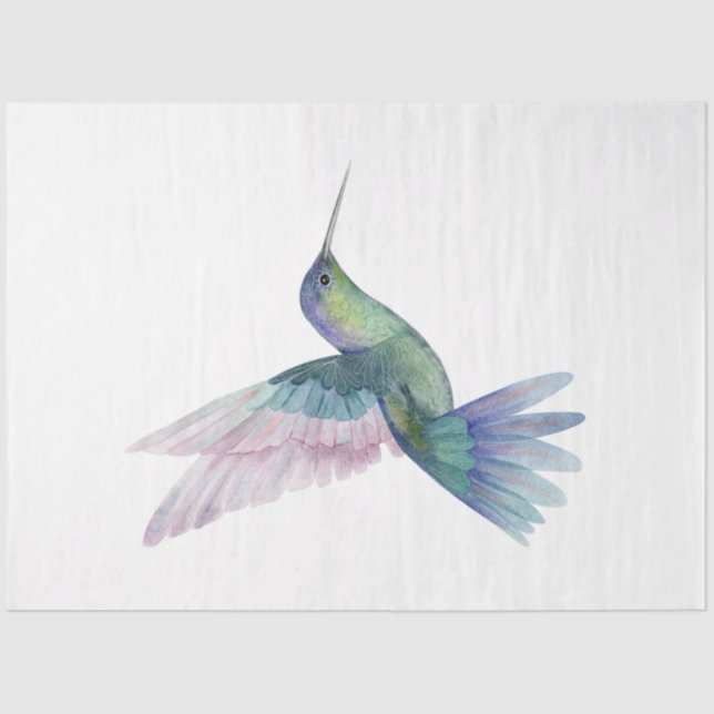 Papel De Seda Serie de aves tropicales: Hummingbird (Anverso)