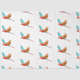 Papel De Seda Serie de aves tropicales : Scarlet Macaw Design 2