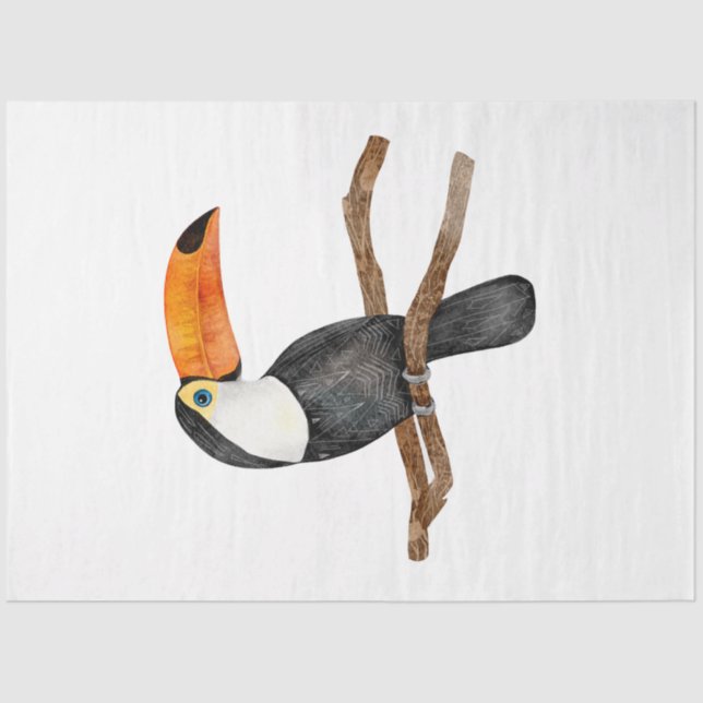 Papel De Seda Serie de aves tropicales : Toucan (Anverso)