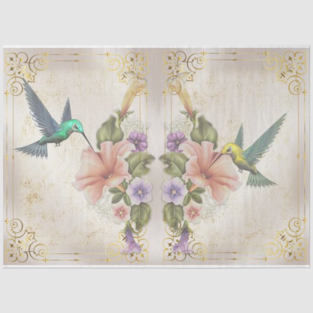 Papel De Seda Serie de Colibríes Diseño 4 (Anverso)