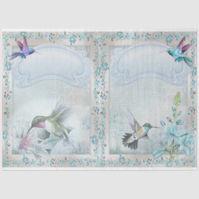 Papel De Seda Serie de Colibríes Diseño 5 (Anverso)