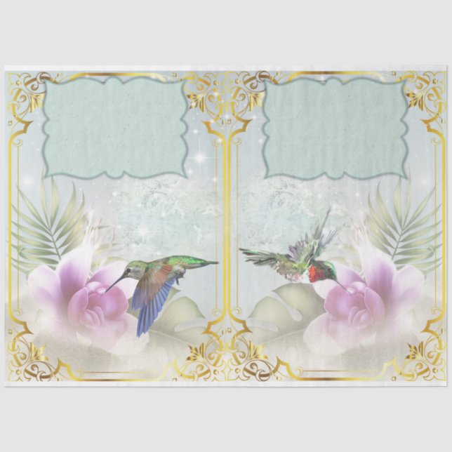 Papel De Seda Serie de Colibríes Diseño 6 (Anverso)