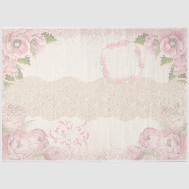 Papel De Seda Serie de Collage Shabby Chic Diseño 17 (Anverso)