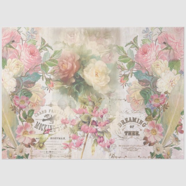 Papel De Seda Serie de Collage Shabby Chic Diseño 5 (Anverso)