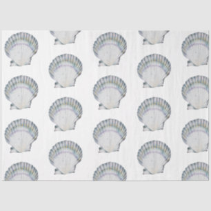 Papel De Seda Serie de Conchas de Acuarela Submarina Diseño 3