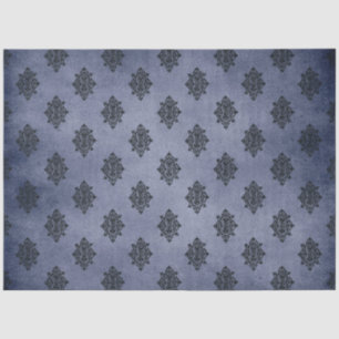 Papel De Seda Serie de Damasco Azul Gótico Diseño 12