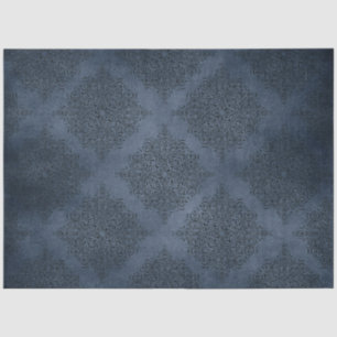 Papel De Seda Serie de Damasco Azul Gótico Diseño 5