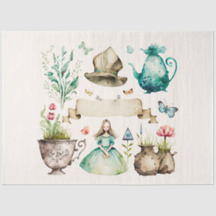Papel De Seda Serie de diseño 1 de la fiesta del té de Alicia