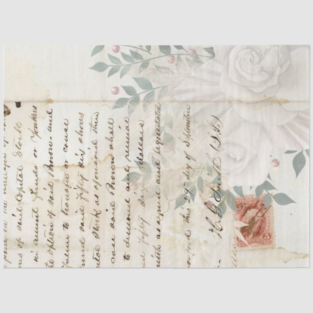 Papel De Seda Serie de diseño Boho Floral Ephemera #2 (Anverso)