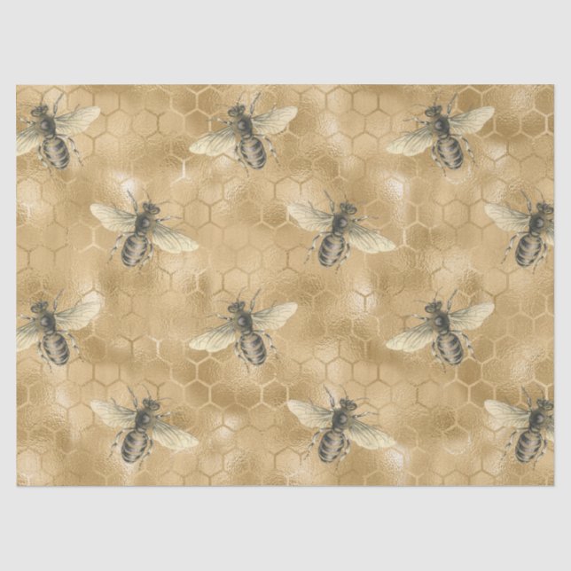 Papel De Seda Serie de diseño de abeja melífera 6 (Anverso)