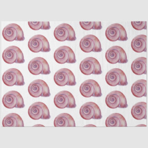 Papel De Seda Serie de diseño de conchas de acuarela submarina 1