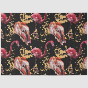 Papel De Seda Serie de diseño de flamenco con acuarela colorida 