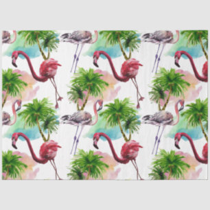Papel De Seda Serie de diseño de flamencos con acuarela colorida