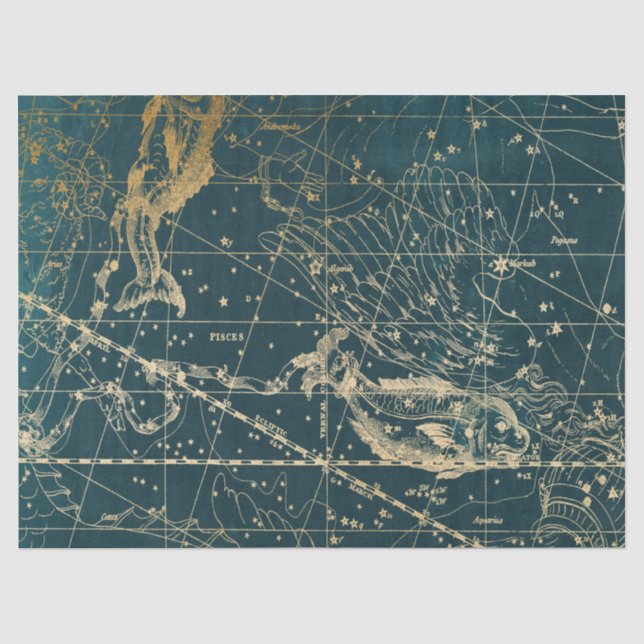 Papel De Seda Serie de diseño de mapas estelares de la galaxia d (Anverso)
