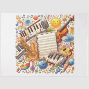 Papel De Seda Serie de diseño de notas musicales 10