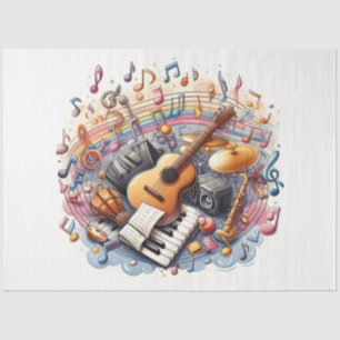 Papel De Seda Serie de diseño de notas musicales 8