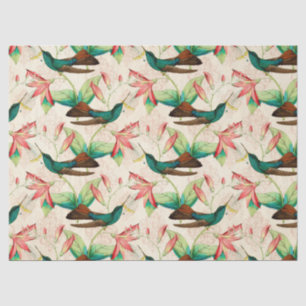 Papel De Seda Serie de diseño de pájaros colibríes seis