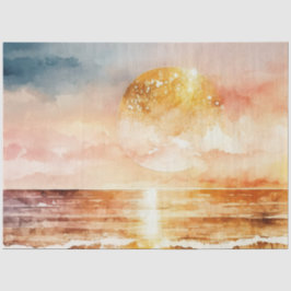 Papel De Seda Serie de diseño de puesta de sol al acuarela 1