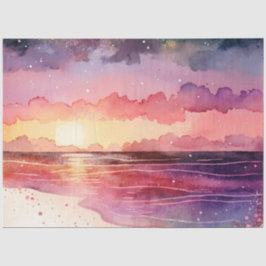 Papel De Seda Serie de diseño de puesta de sol en acuarela 13