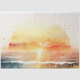 Papel De Seda Serie de diseño de puesta de sol en acuarela 4