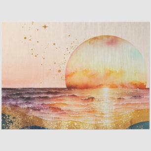 Papel De Seda Serie de diseño de puesta de sol en acuarela 5