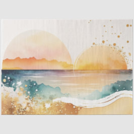 Papel De Seda Serie de diseño de puesta de sol en acuarela 7