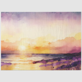 Papel De Seda Serie de diseño de puesta de sol en acuarela 8