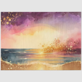 Papel De Seda Serie de diseño de puesta de sol en acuarela 9