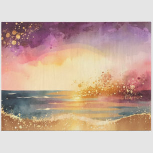 Papel De Seda Serie de diseño de puesta de sol en acuarela 9